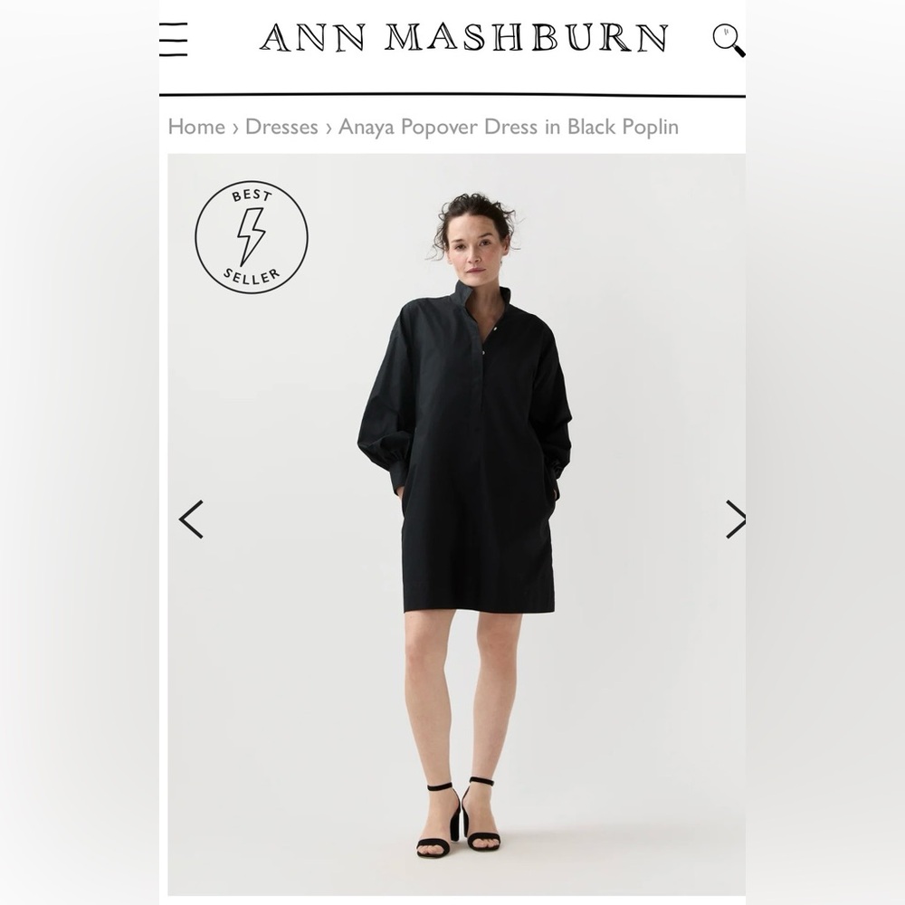 Ann Mashburn Black Anaya Popover Dress